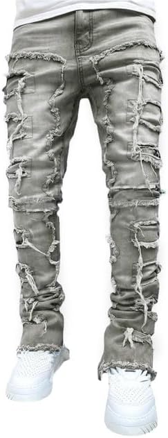 Denim Men's Stretchy Jeans Ripped