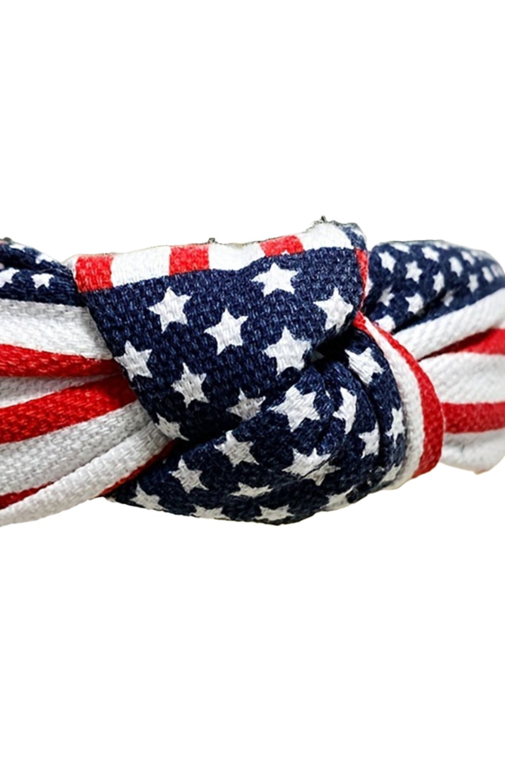 Navy Blue American Flag Print Knotted Hairband