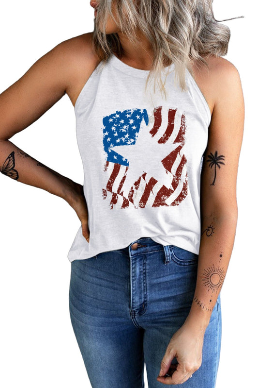 American Flag Printed Graphic Tank Top