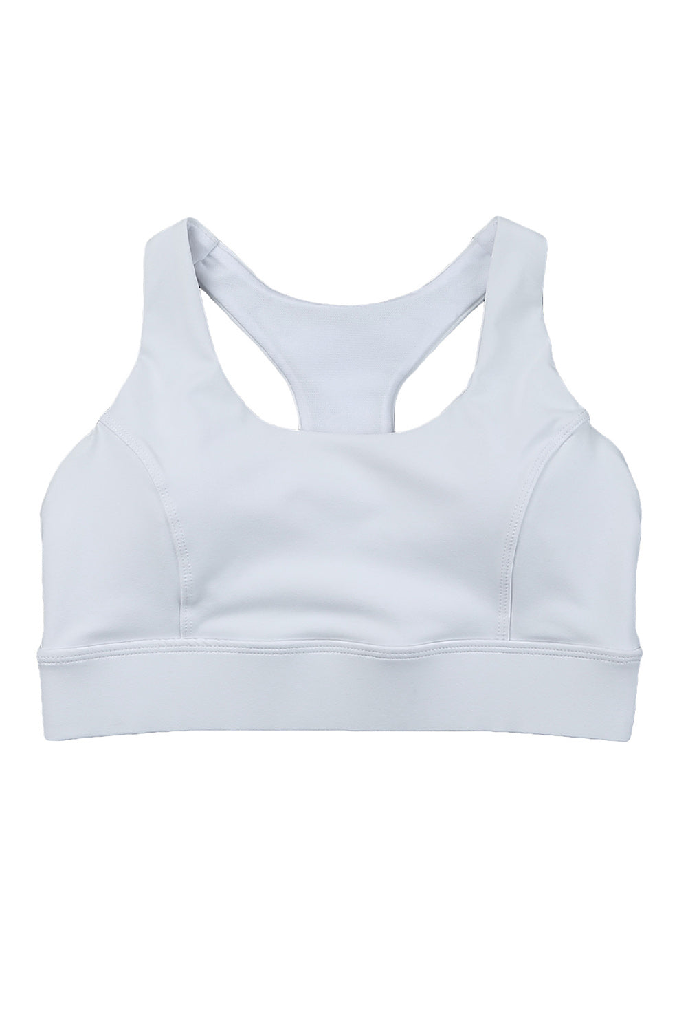 White Athletic Push Up Cut Out Wireless Sports Bra