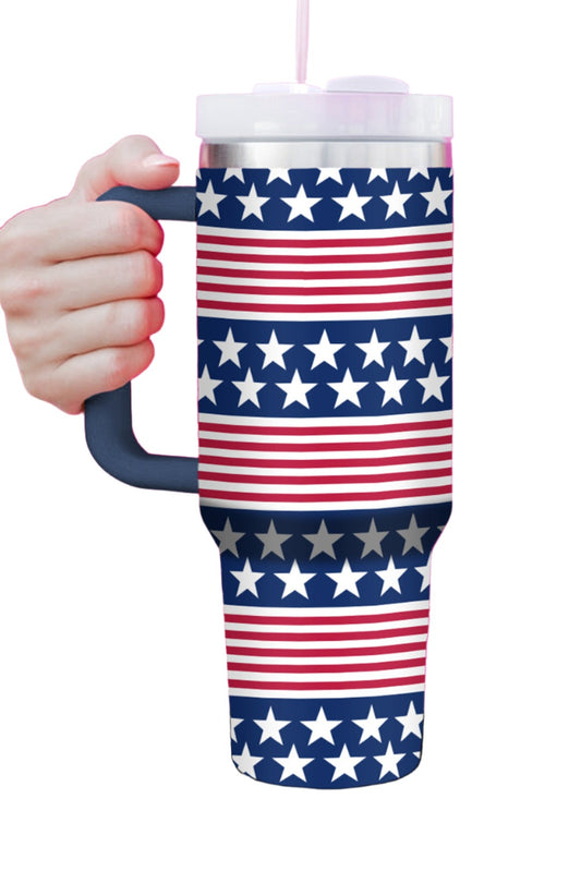 Bluing Stars and Stripes Print Handled Thermos Cup 1200ml